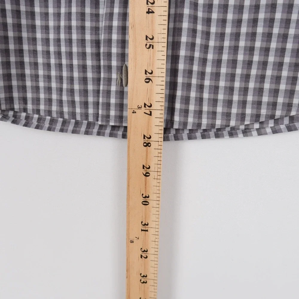 Johnnie-O Leonard Shirt Mens M Gray Check Prep Formance Long Sleeve Button Down - Picture 6 of 10